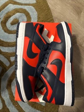Nike Dunk Low Navy and Red Colorblock Sneakers